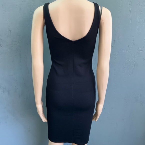 Forever 21 Black  Cocktail Midi Party Size Medium Fitted Dress - Picture 2 of 3